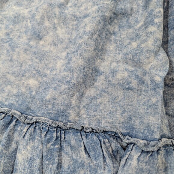 TORRID Chambray Ruffle Hem Skirt 1/1X/14-16 SUPER SOFT Flowy Faded Denim-Look - Picture 3 of 9